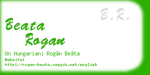 beata rogan business card